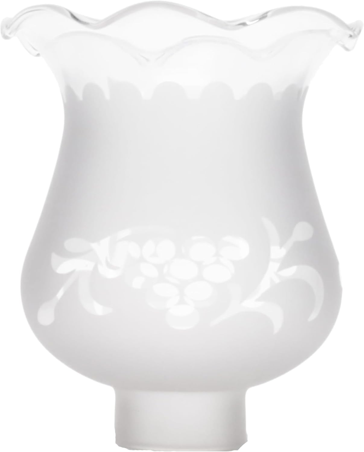 B&P Lamp 1 5/8 Inch Fitter Colonial Style Frosted and Etched Design Glass Lamp Shade for Vintage and Antique Style Globes