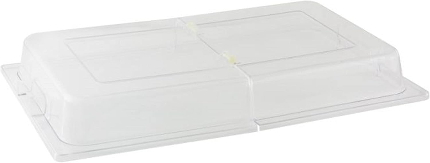TrueCraftware- 21" x 13" x 3" Full Size Polycarbonate Hinged Dome Cover Opens on both ends Clear Color- Food Pan Cover Pastry Cover Display Cover Serving Platter Cover Clear Food Pan Cover
