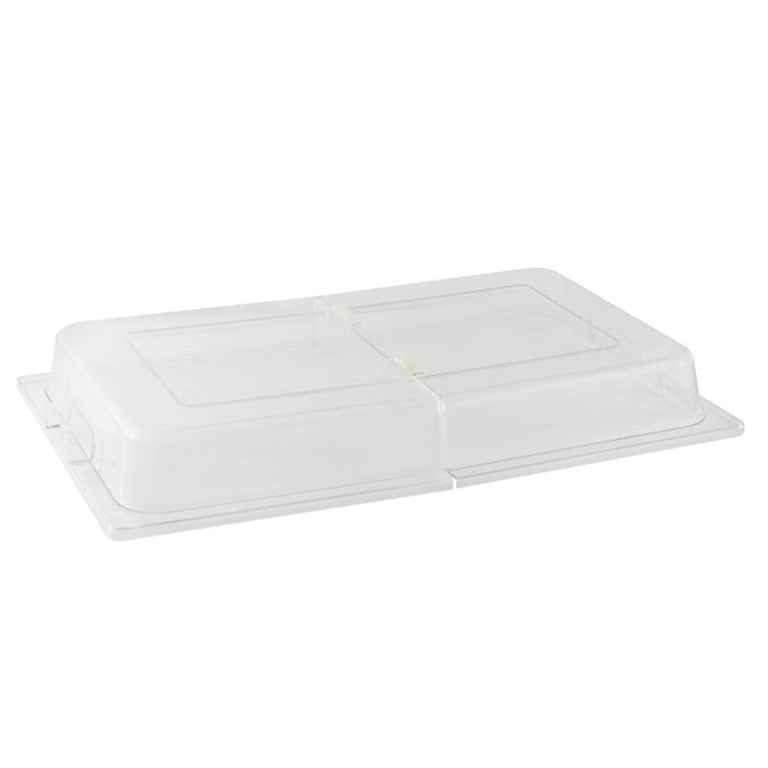 TrueCraftware- 21" x 13" x 3" Full Size Polycarbonate Hinged Dome Cover Opens on both ends Clear Color- Food Pan Cover Pastry Cover Display Cover Serving Platter Cover Clear Food Pan Cover