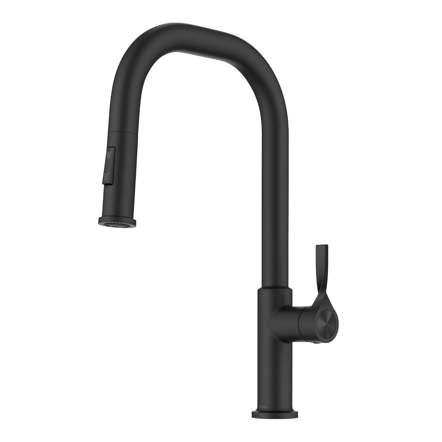 Matte Black Metal Single Handle Pull-down Kitchen Faucet with Sprayer