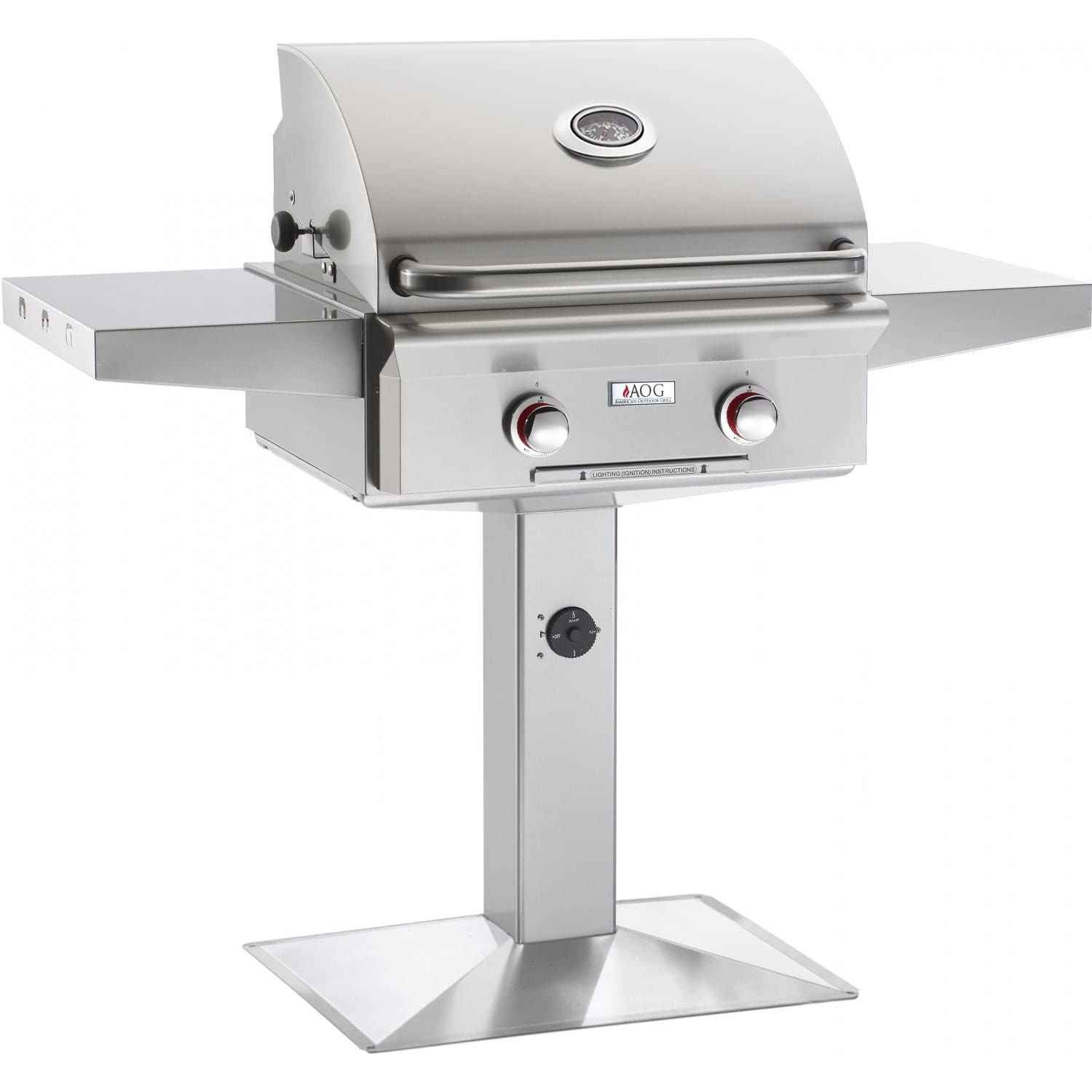 24-Inch Stainless Steel Natural Gas Grill with Side Shelves