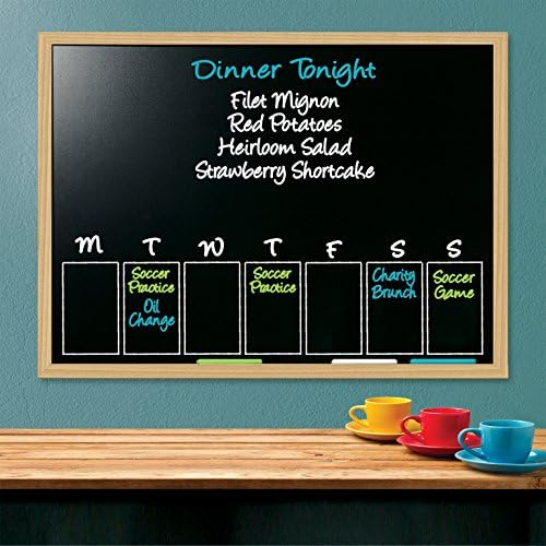17" x 23" Framed Chalkboard by B2C - Great for Home - Office - School. Includes Hanging Hardware - 1 Pack