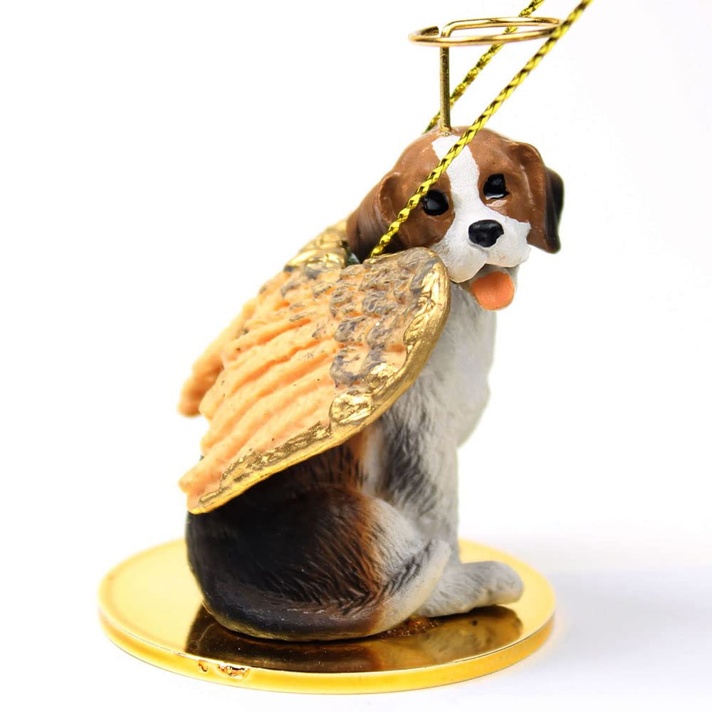 Beagle Angel Ornament with Gold Wings and Halo