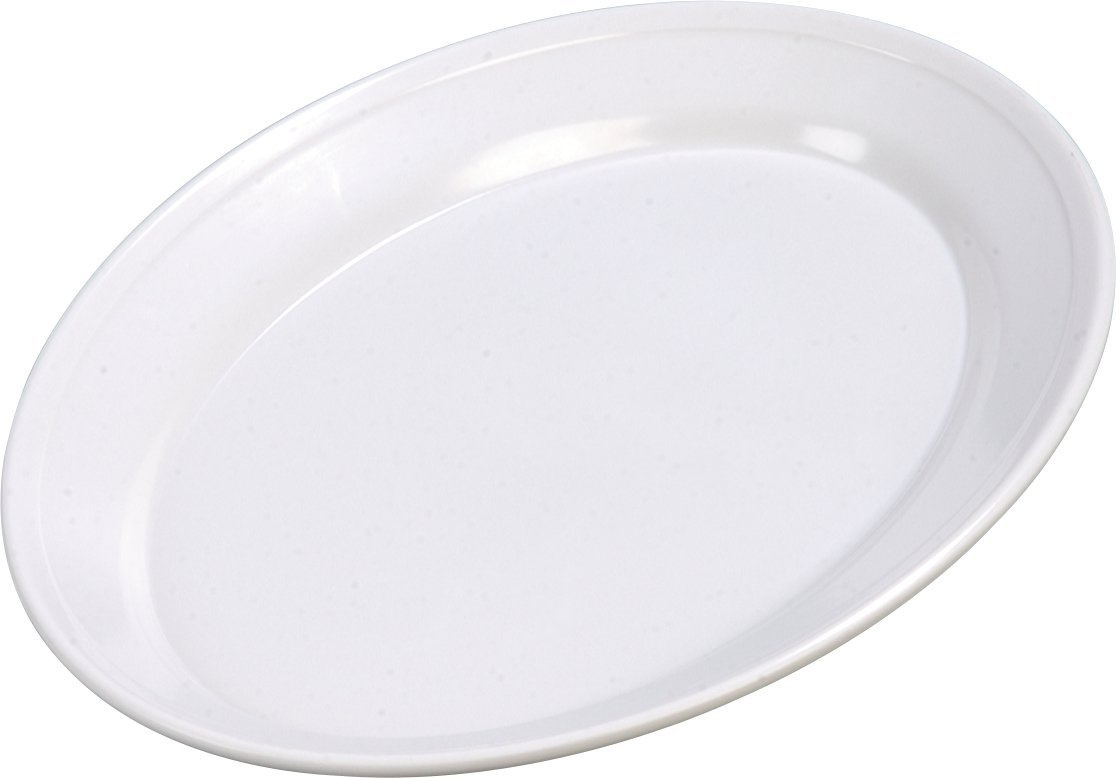 Carlisle FoodService Products Plastic Oval Platter Oval Tray with Rim for Home and Restaurant, Plastic, 12 x 8.5 Inches, White, (Pack of 12)