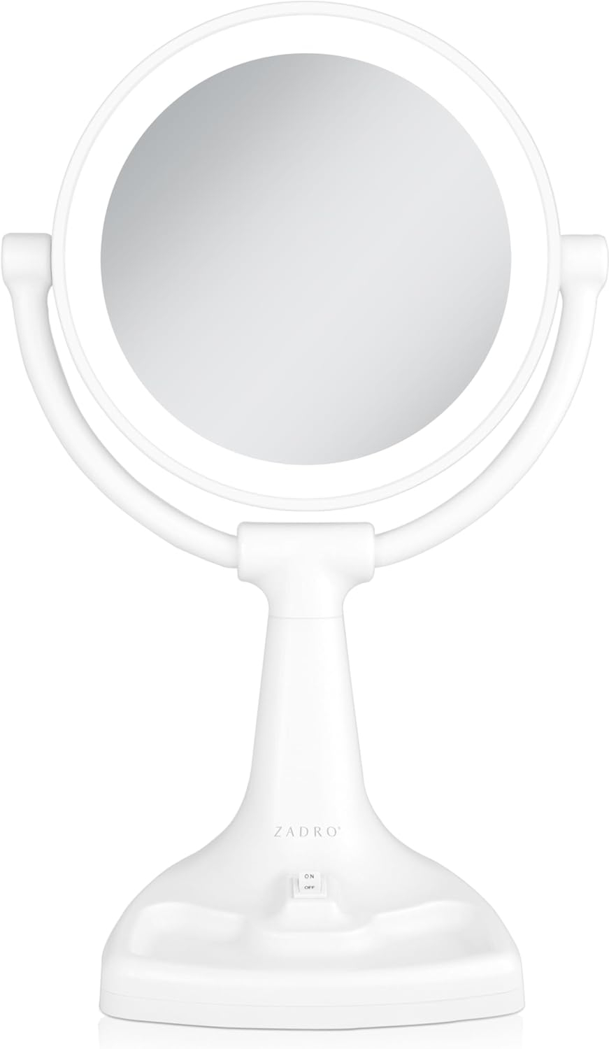 Zadro Max Bright Lighted Makeup Mirror w/ Magnification & Storage Tray
