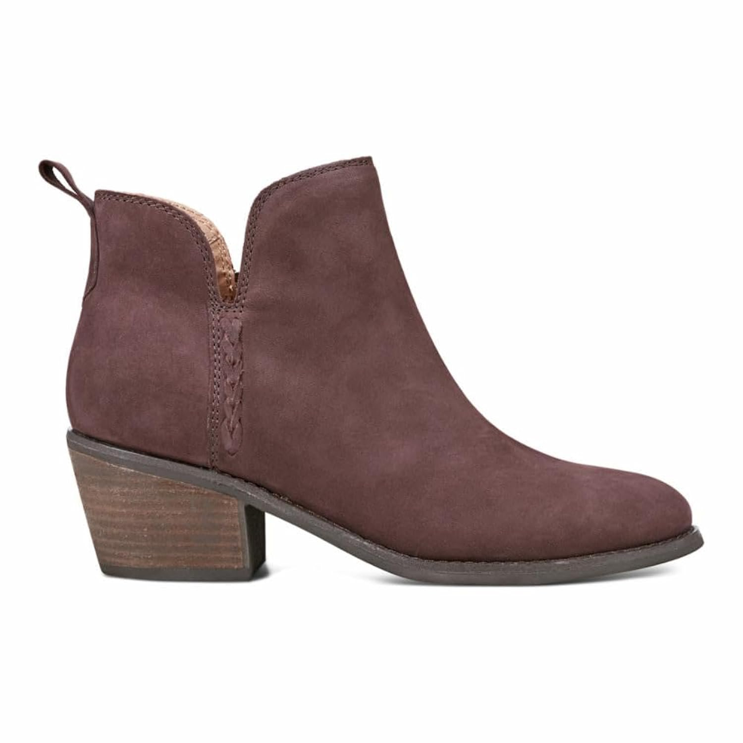 Earth Footwear, Marisole Block Heel Slip-on Casual Booties, Dark Red 600, 7.5 M