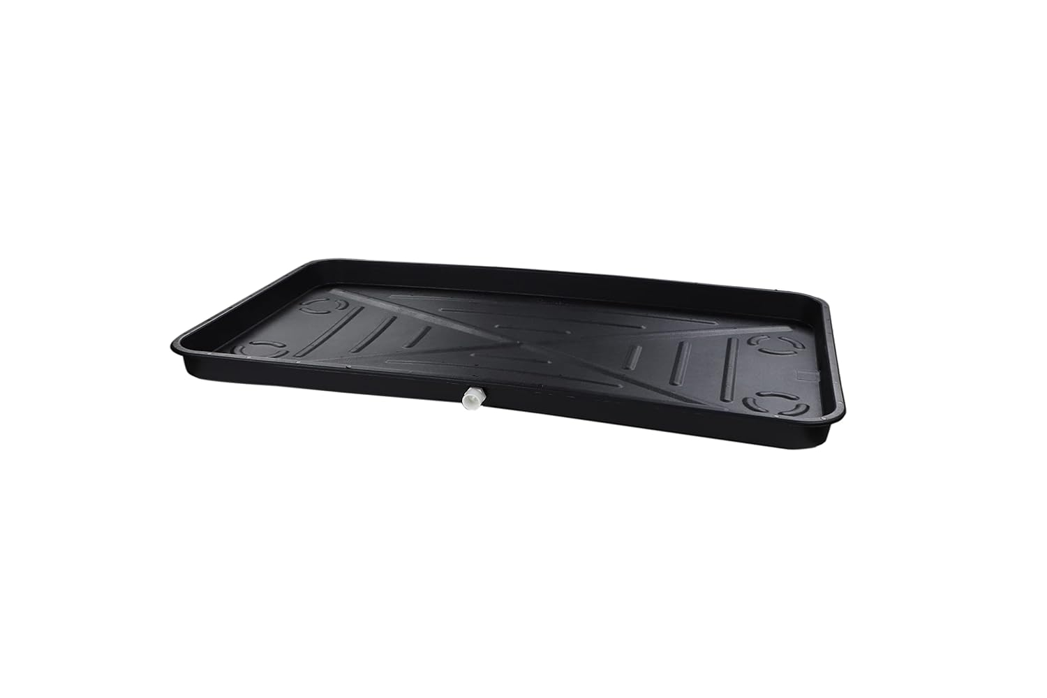 DiversiTech (6-2748L) A/C Secondary Plastic Condensate Drain Pan, Air Conditioner Drip Pan with Rolled Edges, 27" x 48", Black