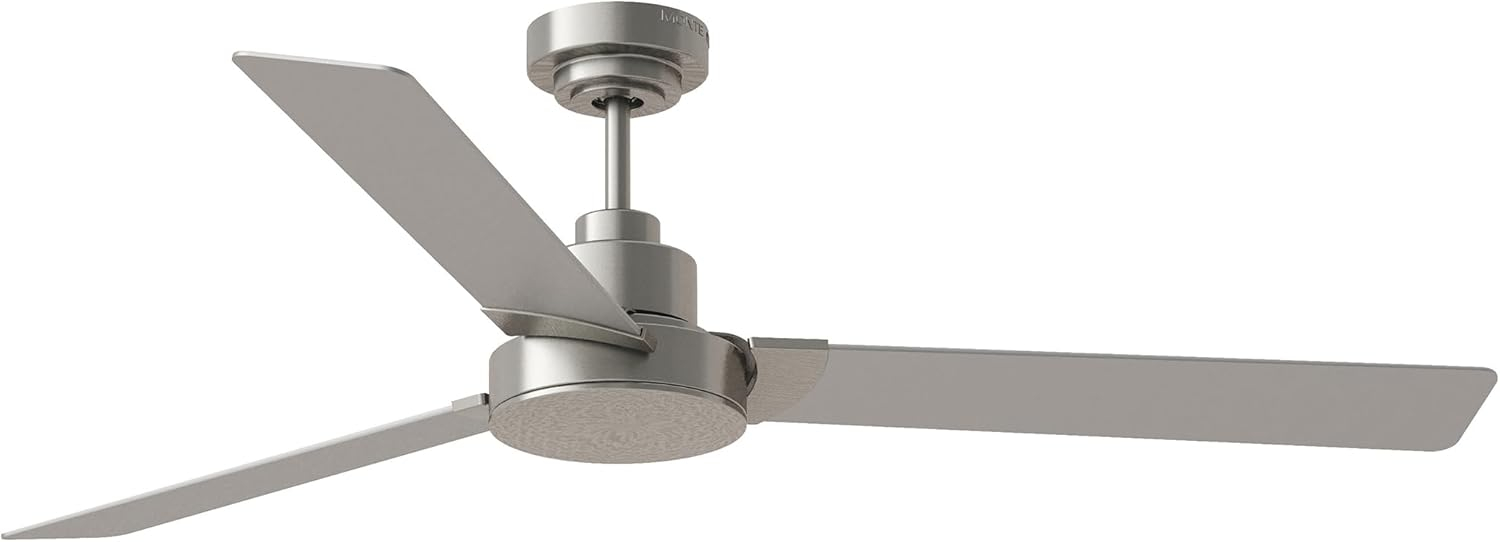 Generation Lighting Jovie 58-in Brushed Steel with Silver/American Walnut reversible blades Blades Propeller Ceiling Fan Without Light ( 3 -Blade )