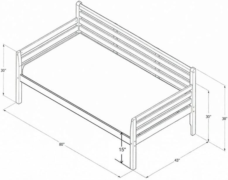 Kodiak Furniture Twin to King Size Daybed in Wood in Rustic Walnut