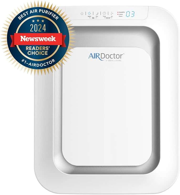 AIRDOCTOR AD2500 Wall-Mounted or Floor Standing Air Purifier for Small and Medium Size Rooms UltraHEPA with Air Quality Sensor