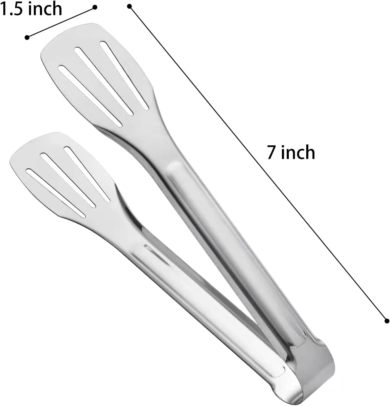 Serving Tong Kitchen Tongs,Buffet Tongs, Stainless Steel Food Tong Serving Tong,small tongs 6 Pack (7 Inch)