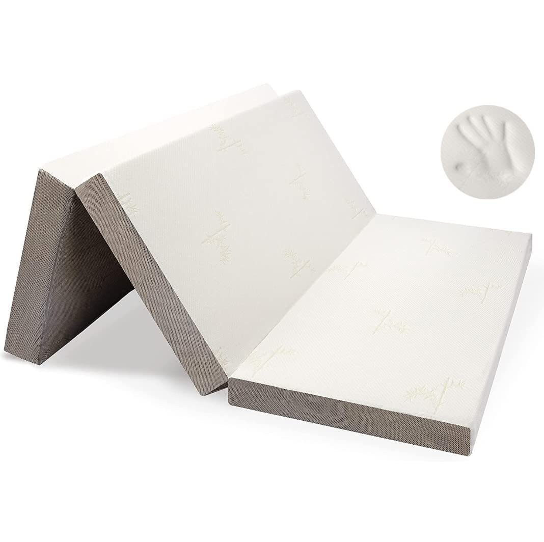 Full Size Tri-Fold Mattress with Ultra Soft Bamboo Cover