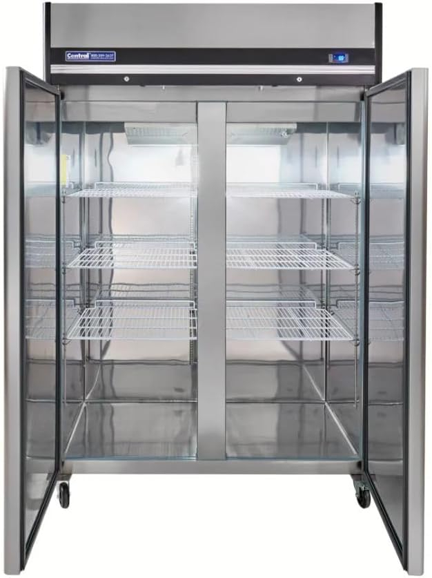 Commercial Refrigerator, 2 Door Stainless Steel Interior & Exterior Reach In, Solid Doors, (69K-162) Premium Reach-In Refrigerator - 54" W 49 Cu Ft.