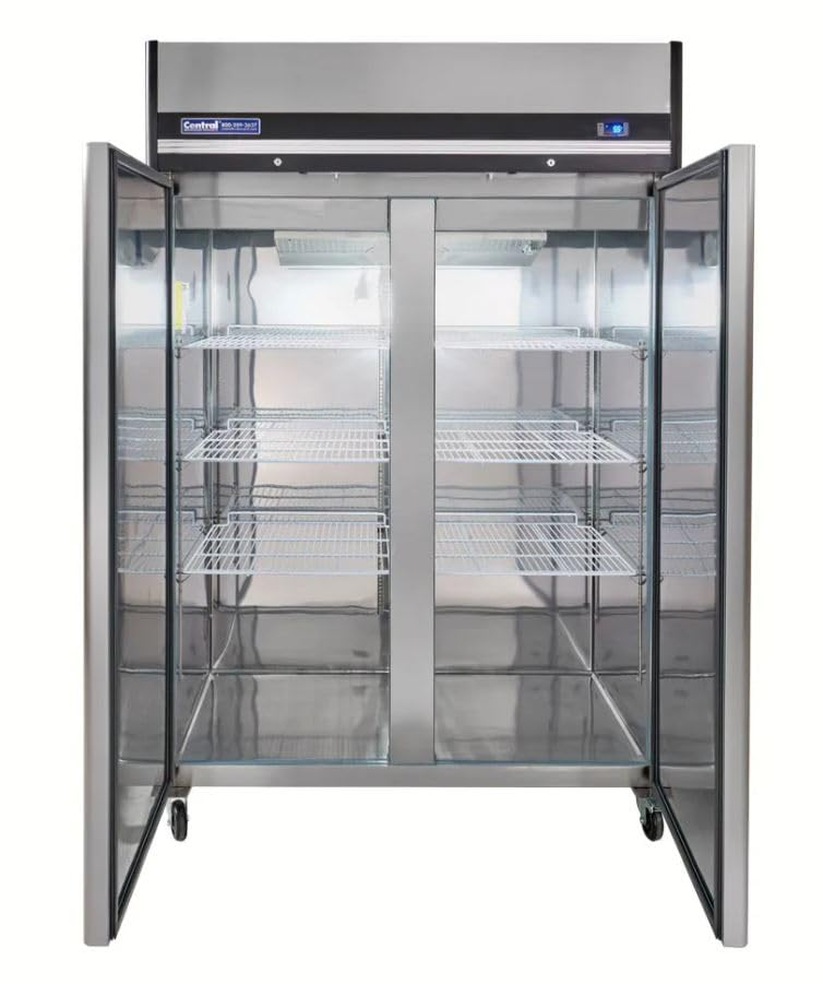 Commercial Refrigerator, 2 Door Stainless Steel Interior & Exterior Reach In, Solid Doors, (69K-162) Premium Reach-In Refrigerator - 54" W 49 Cu Ft.