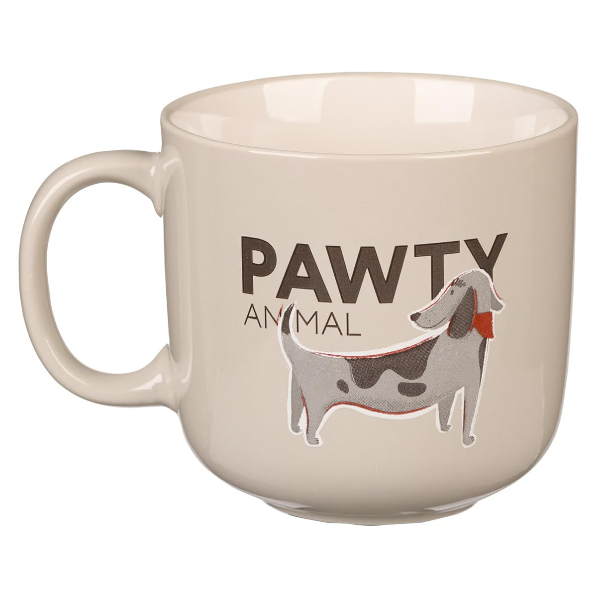 The Fur Side Dog Mom Gift Coffee Mug, Pawty Animal Fun Coffee Cup Gift for Dog Lovers, Hound/Beagle Owners, Microwave Dishwasher Safe, Gray Ceramic, 14oz