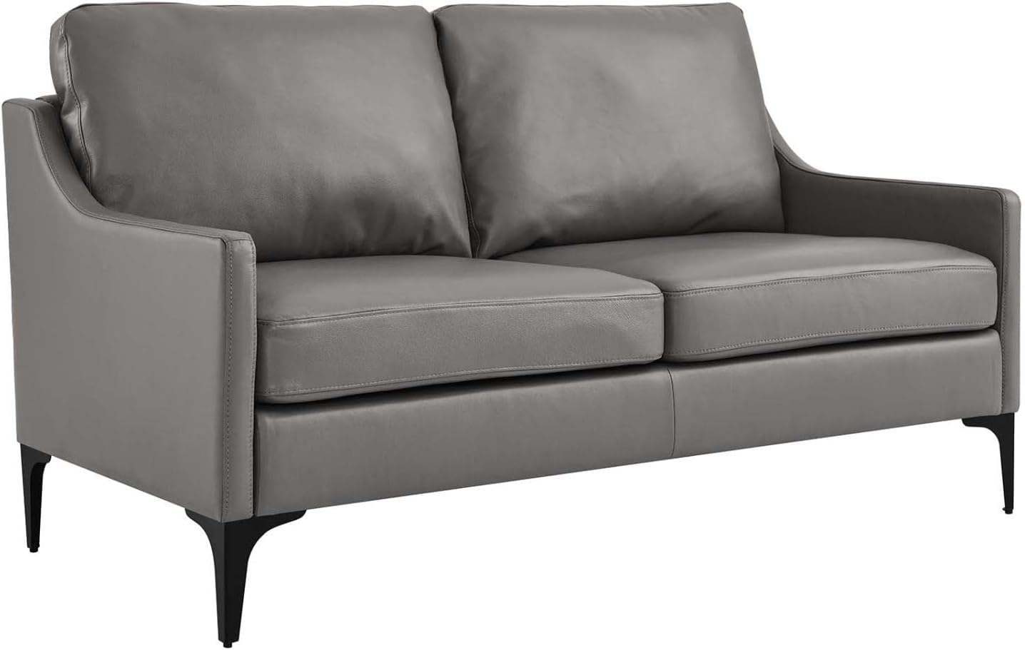 Corland Leather Loveseat Gray