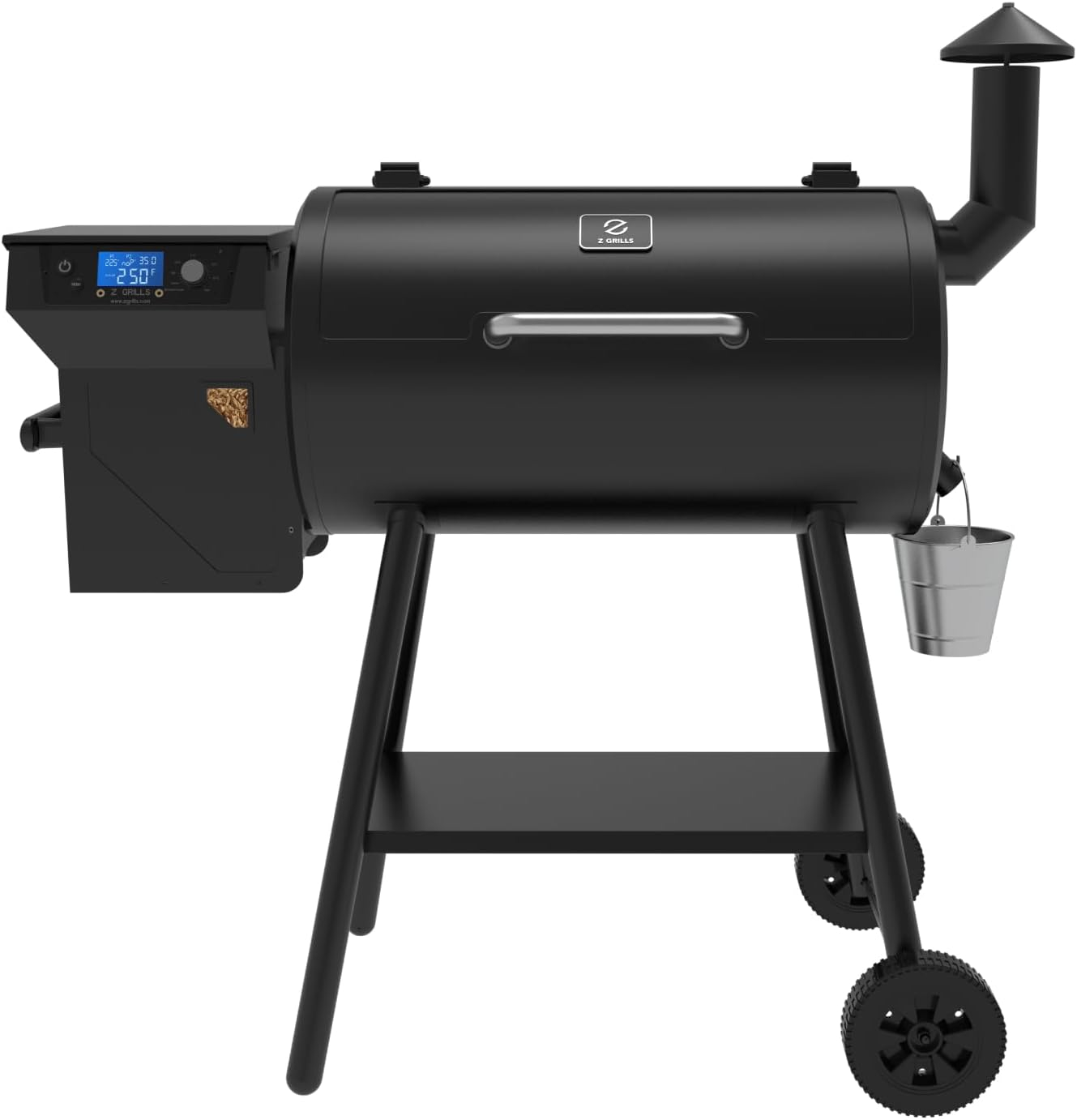 Z GRILLS ZPG 550B2 2024 Upgrade Wood Pellet Smoker, 8 in 1 BBQ Grill with Latest PID Technology LCD Controller, Auto Temperature Control, Meat Probe, 553 sq in Black