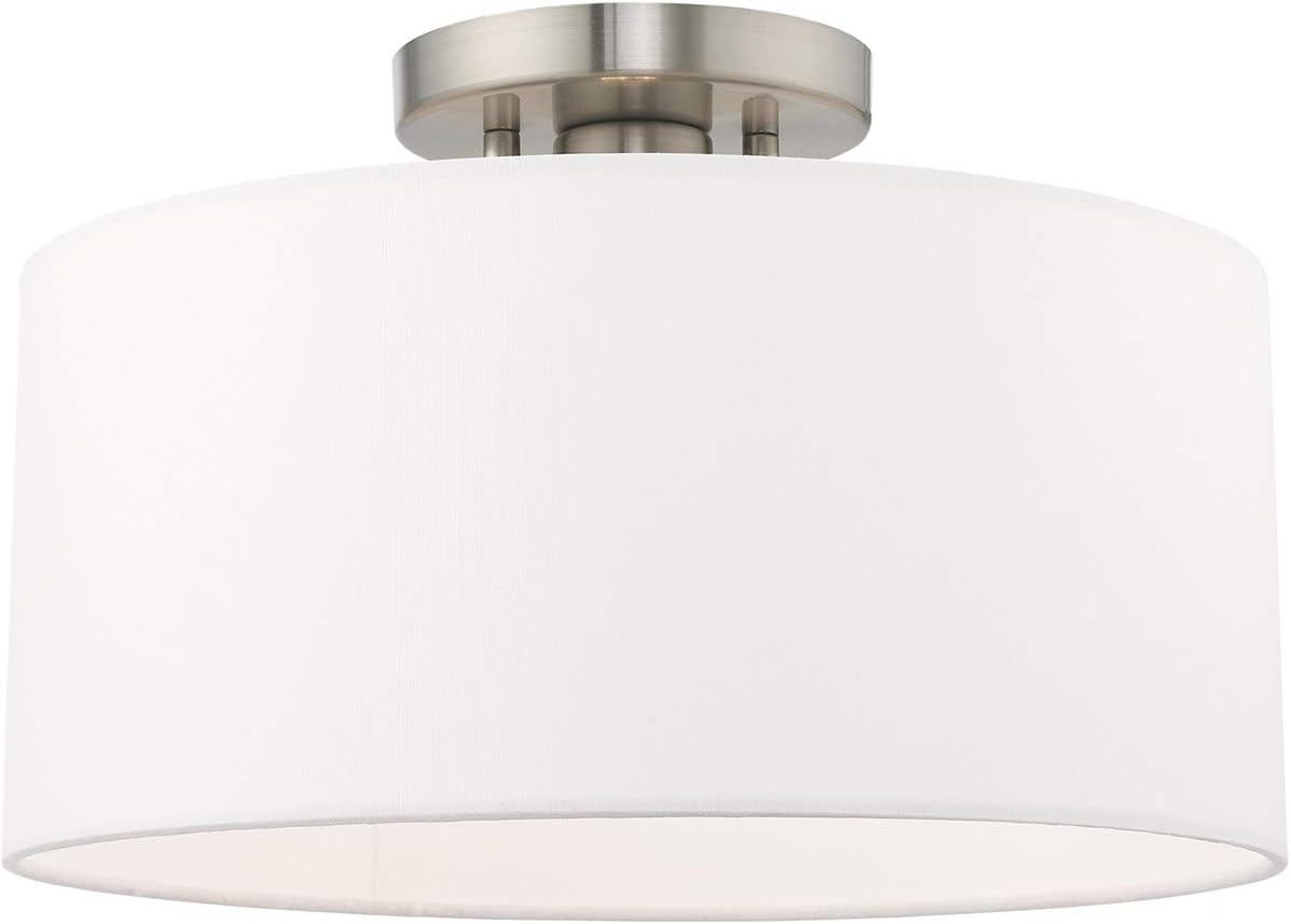 Livex Lighting Meridian 1 - Light Semi-Flush Mount in  Brushed Nickel