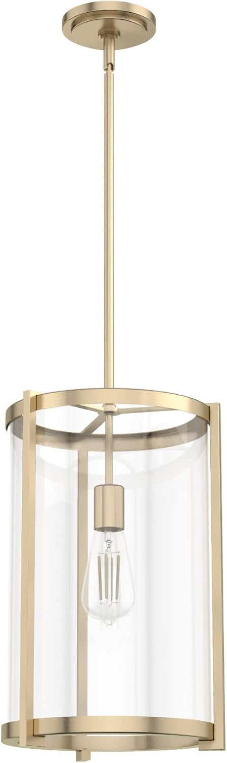 Hunter - Astwood 1-light Alturas Gold, Medium Size Pendant Light, Dimmable, Caged Style, Cylinder Shaped, for Bedrooms, Kitchens, Dining, Living Rooms - 19951
