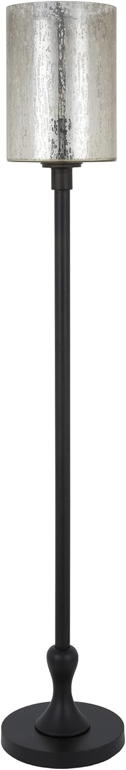Numit 68.75" Tall Floor Lamp with Glass Shade in Brass/Mercury Glass