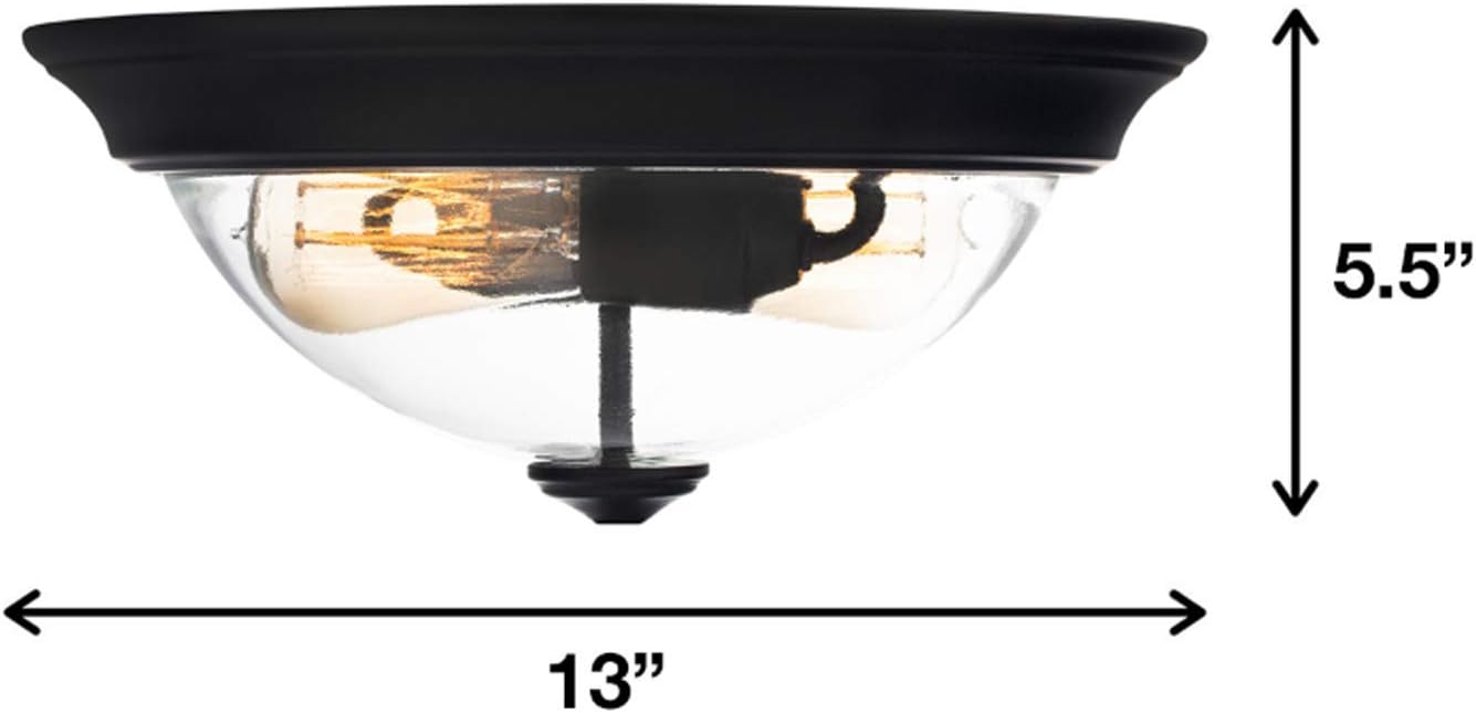 Prominence Home Designer 2 -Light 13.0-in Satin Bronze Flush Mount Light