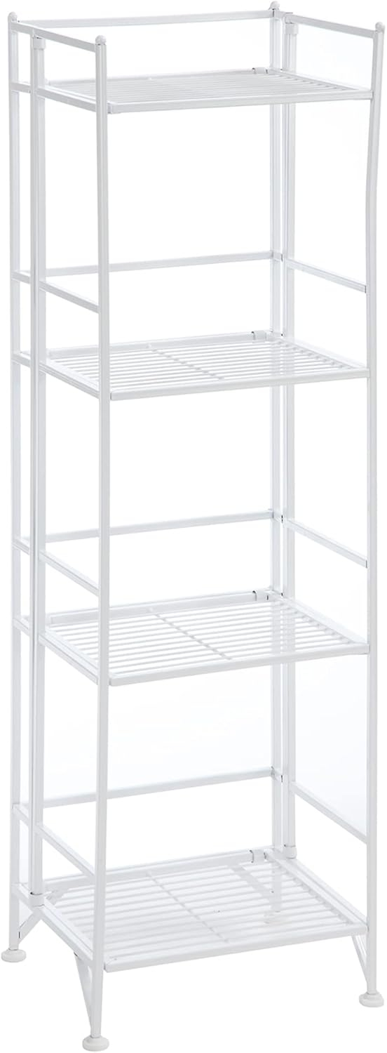 Convenience Concepts Designs2Go Metal Folding 4 Shelf Bookcase, White