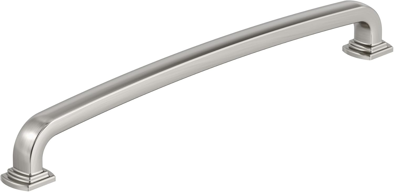 Amerock Surpass 8-13/16 inch (224mm) Center-to-Center Satin Nickel Cabinet Pull