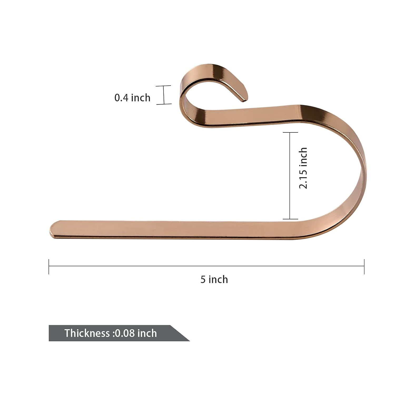 Abaokai 4 Pack Christmas Stocking Holders Metal Mantel Lightweight Adjustable Stocking Holder No-Slip Stocking Hangers for Christmas Party Decoration, Gold