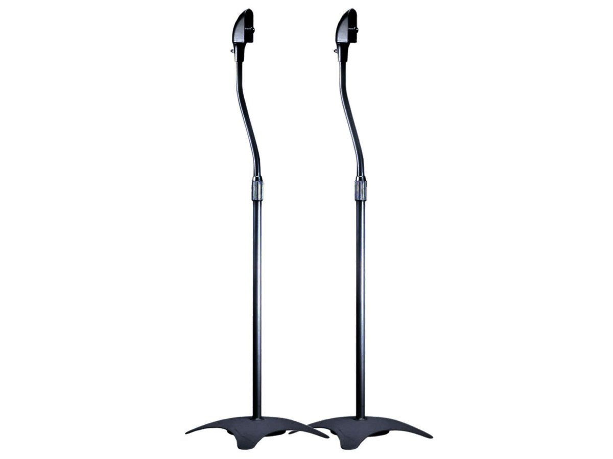 Monoprice 103022 5 lb. Capacity Speaker Stands - Black (Pair) Height Adjustable From About 26.8in to 43.3in