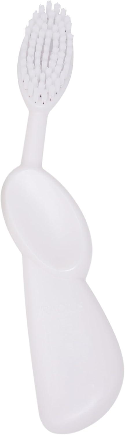 RADIUS Toothbrush Original Big Brush, BPA Free ADA Accepted - Right Hand - White Brush with White Case