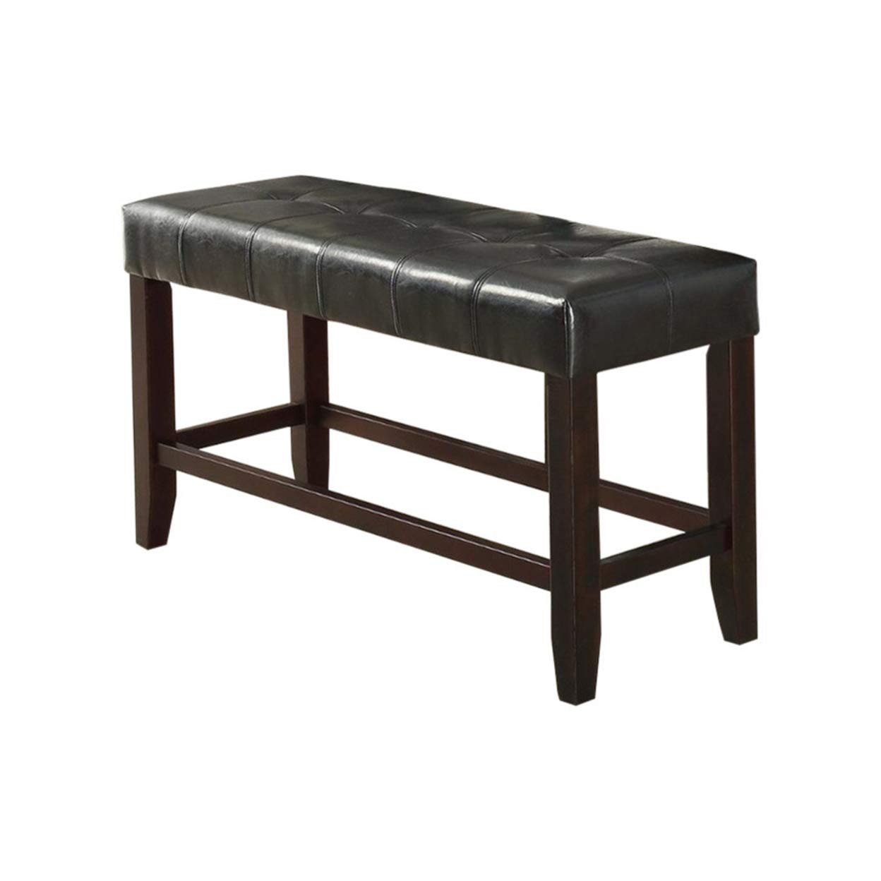 48" Black Faux Marble and Wood Dining Bench