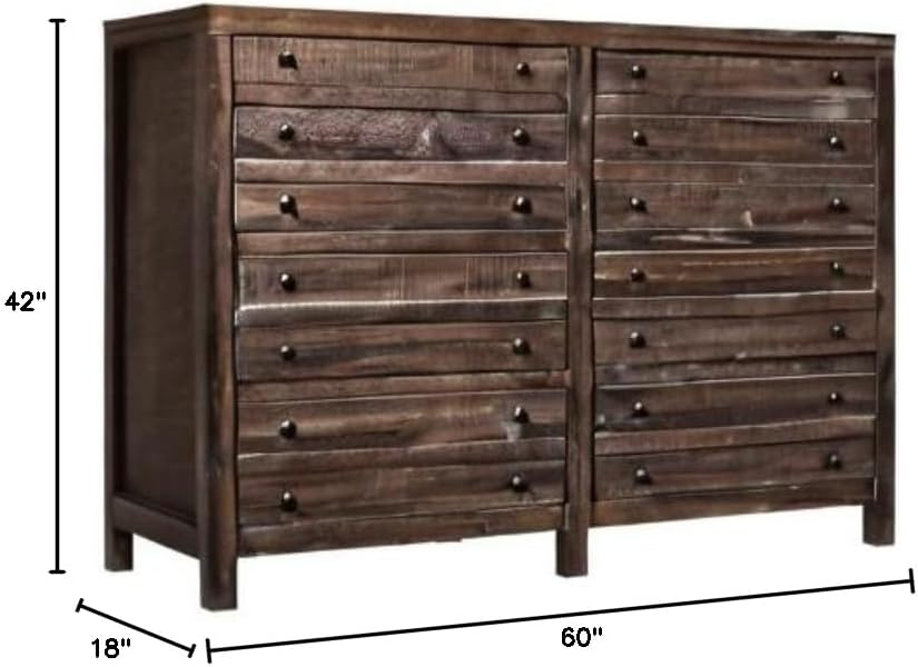 Java Solid Wood 8-Drawer Dresser with Felt Lined Drawers