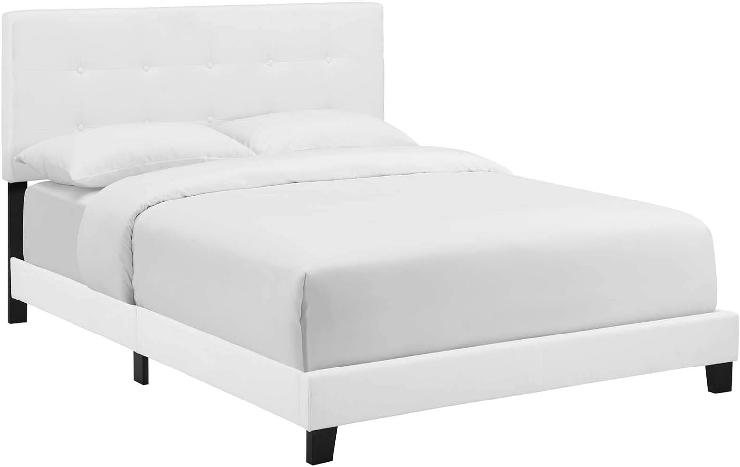 Modway Amira Queen Upholstered Fabric Bed in White