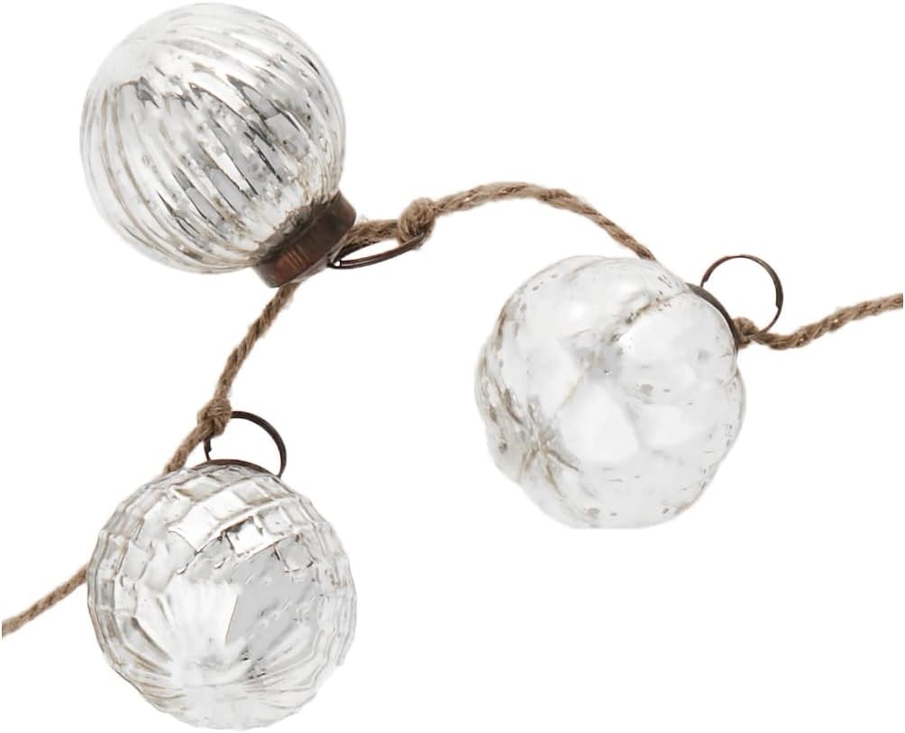 Creative Co-Op Embossed Antique Silver Mercury Glass Ornamental Garland (XC5496)