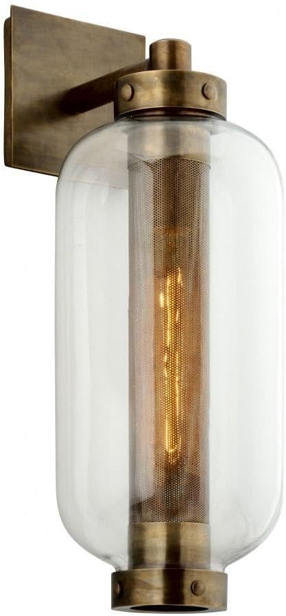 Troy Lighting Atwater 1 - Light Wall Light in  Vintage Brass Clear Shade