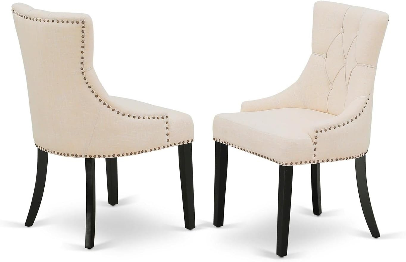 East West Furniture Dublin 3-piece Wood Dining Set in Black/Light Beige