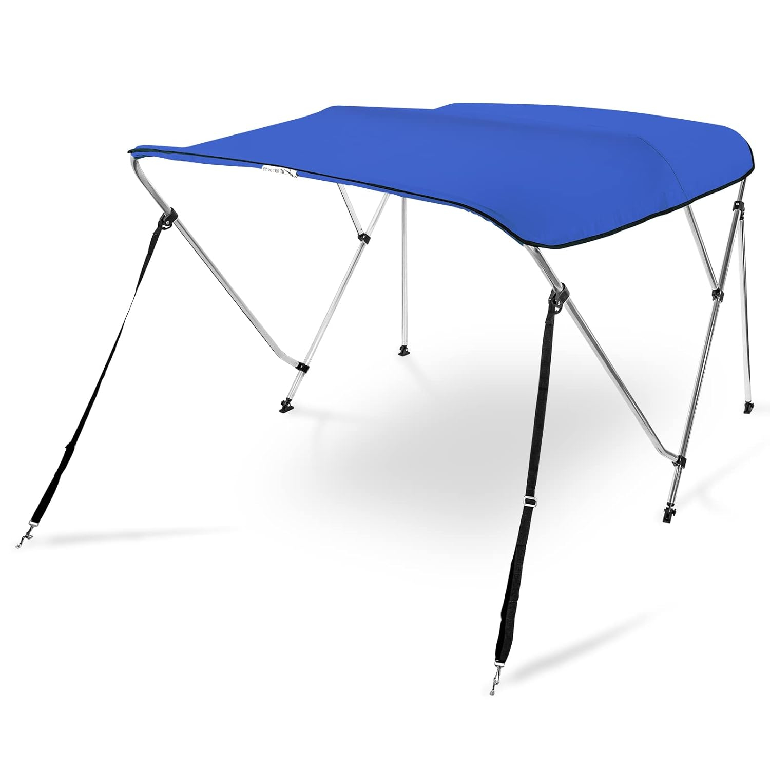 AA Products 3 Bow Bimini Top Cover Sun Shade Boat Canopy Waterproof Includes Storage Boot with Aluminum Frame, 46" Height with Rear Support Poles