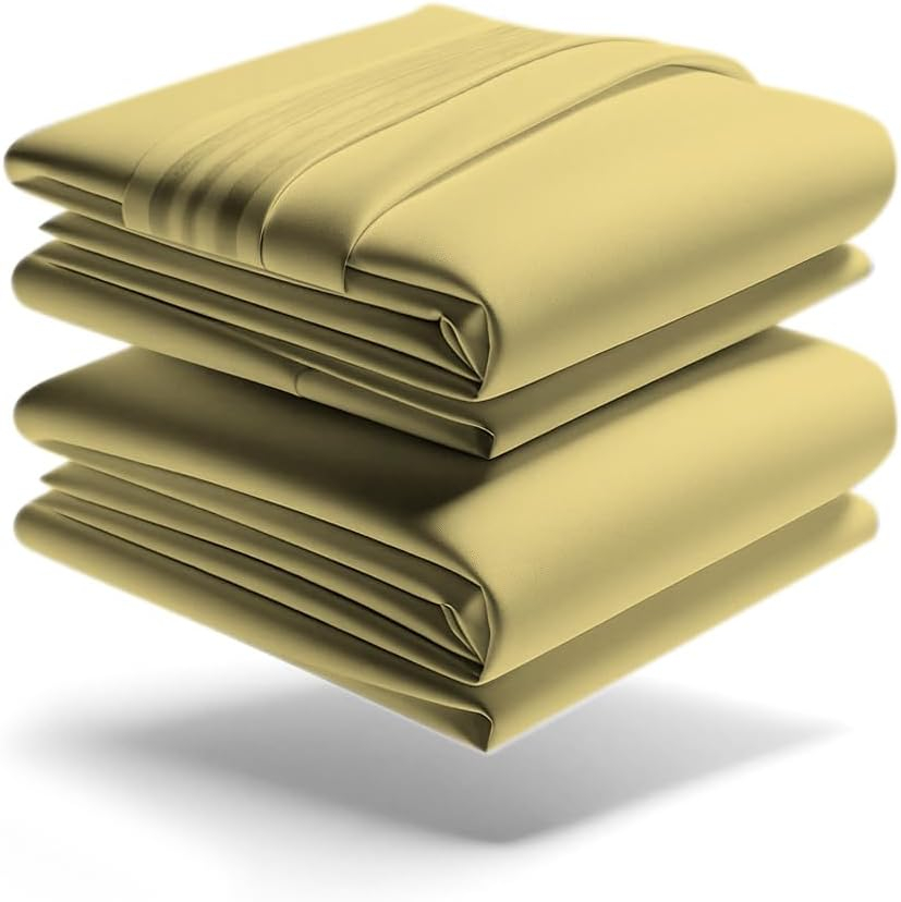 Mezzati Luxury 1800 Prestige Soft and Comfortable Collection Bed Sheets Set Twin Striped Gray