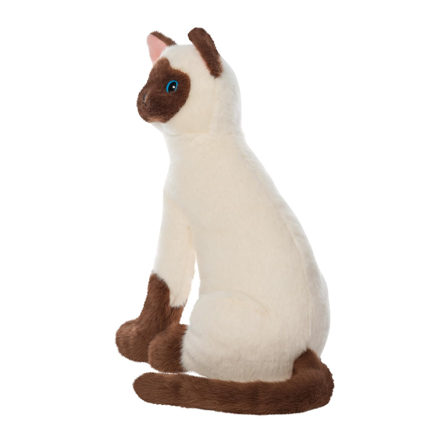 Cream and Brown Plush Siamese Cat Stuffed Animal Companion