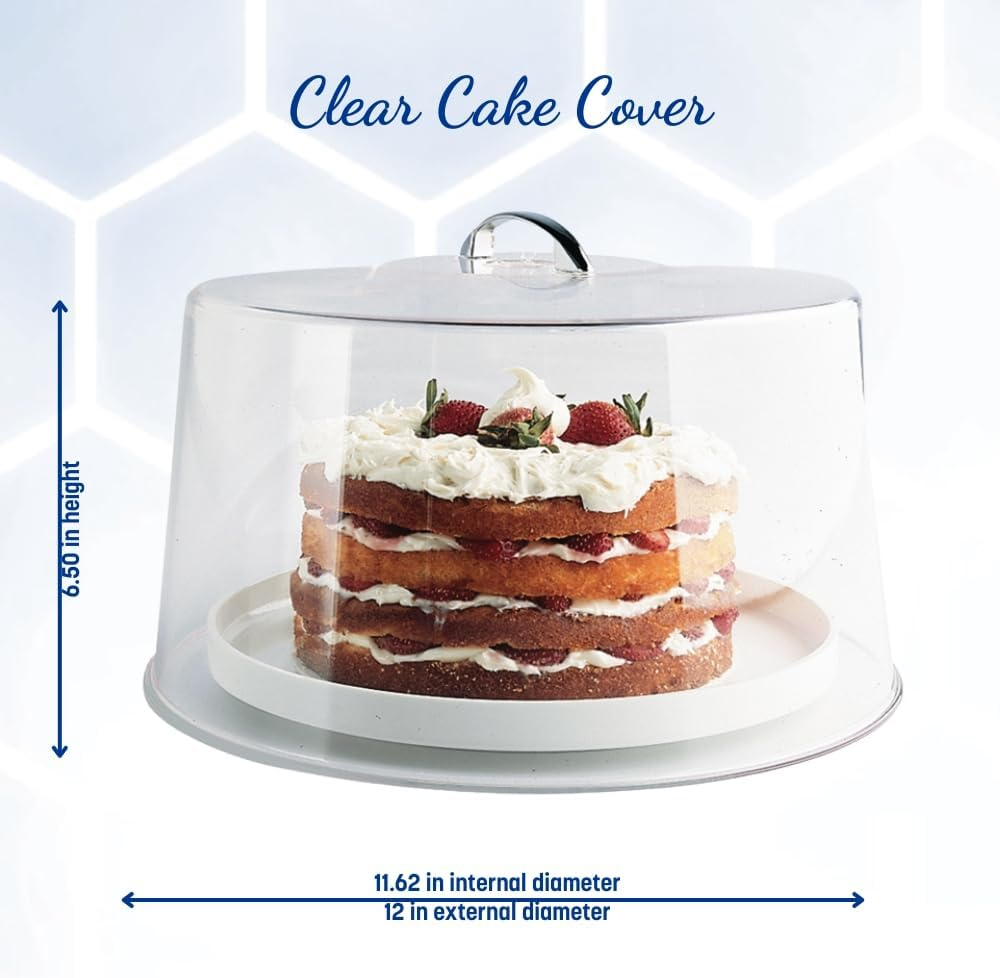 Carlisle FoodService Products Cake Cover Round Cover for Catering, Kitchen, Restaurant, Plastic, 12 Inches, Clear