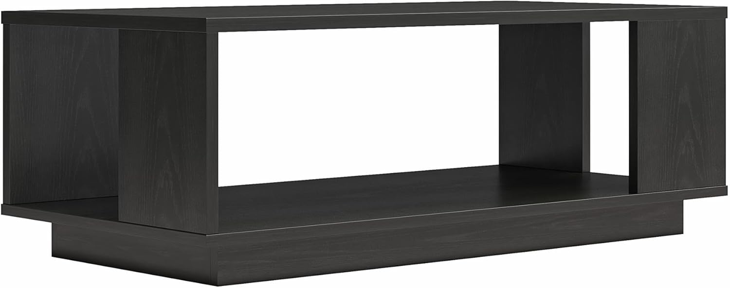 Ameriwood Home Knowle Contemporary Coffee Table, Black Oak, Minimal Design, Eco-Friendly, MDF/Engineered Wood