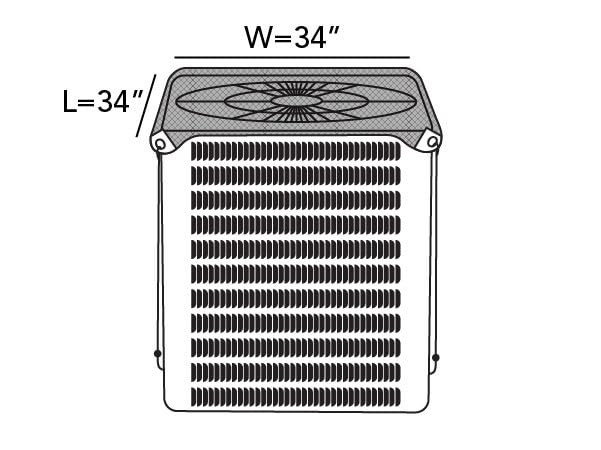 Covermates Mesh Top Air Conditioner Cover – Outdoor Protection for AC Units, Ultima 600D Polyester, Mesh Top 34W x 34D, Ripstop Black