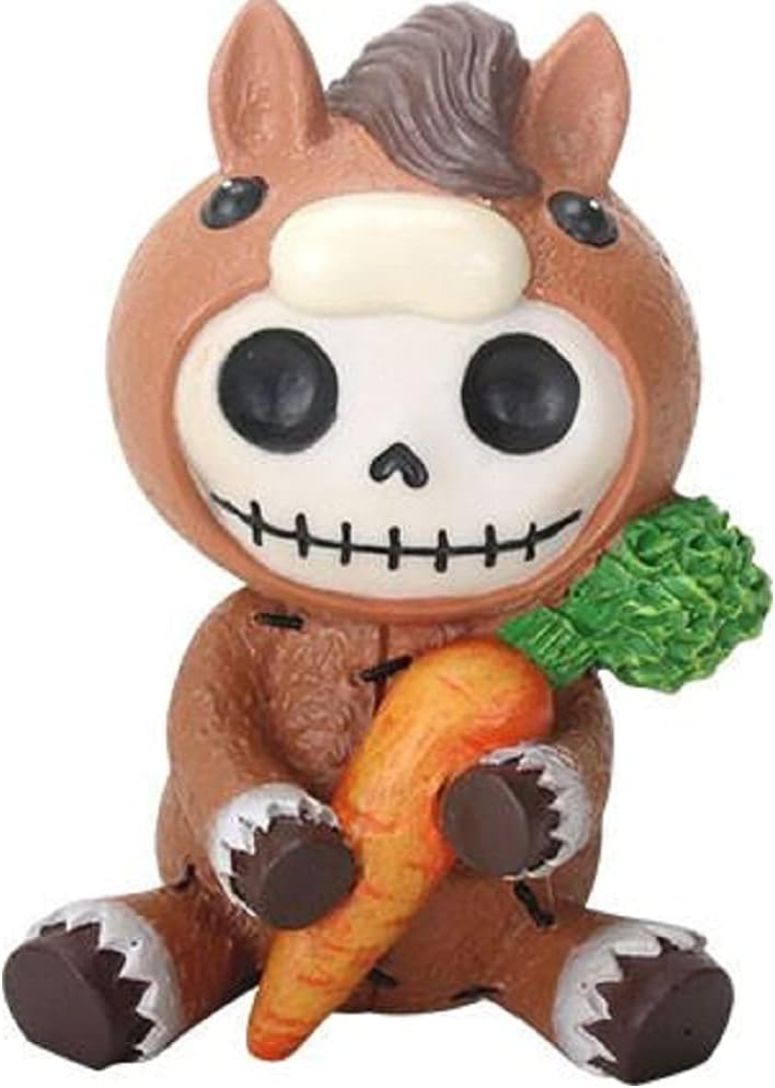 SUMMIT COLLECTION Furrybones Clyde Signature Skeleton in Horse Costume Holding onto a Carrot