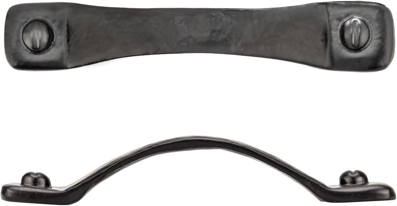 Richelieu Hardware BP9464128900 Sheffield Collection 5 1/16-inch (128 mm) Center-to-Center Matte Black Traditional Arched Pull Handle for Barn Doors, Cabinets, Drawers, and Furniture