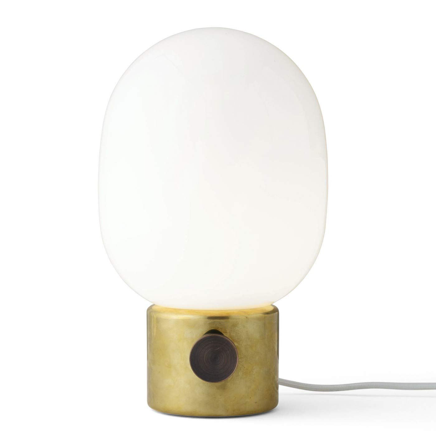 Polished Brass and Opal Glass Adjustable Table Lamp