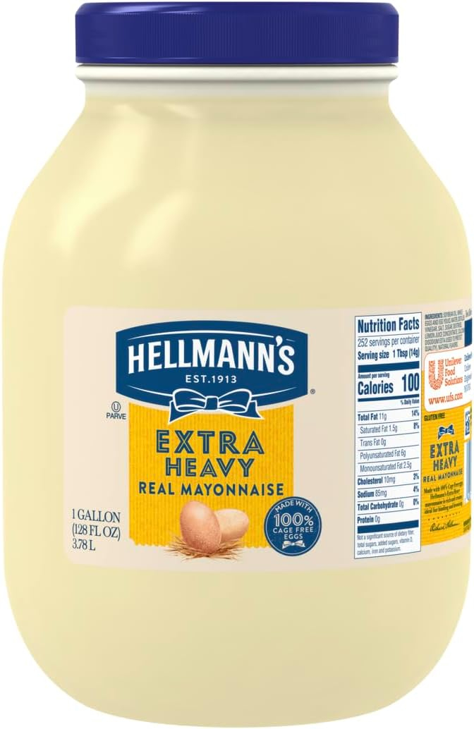 Hellmann's Extra Heavy Real Mayonnaise, 1 gallon