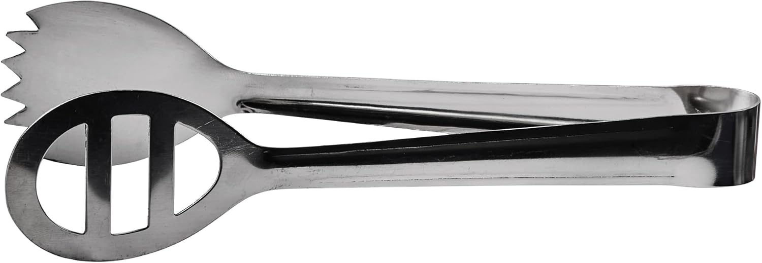 Elegant Satin Finish Stainless Steel Salad Tong, 7 3/4"