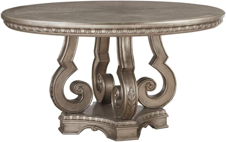 ACME Northville Dining Table, Antique Silver