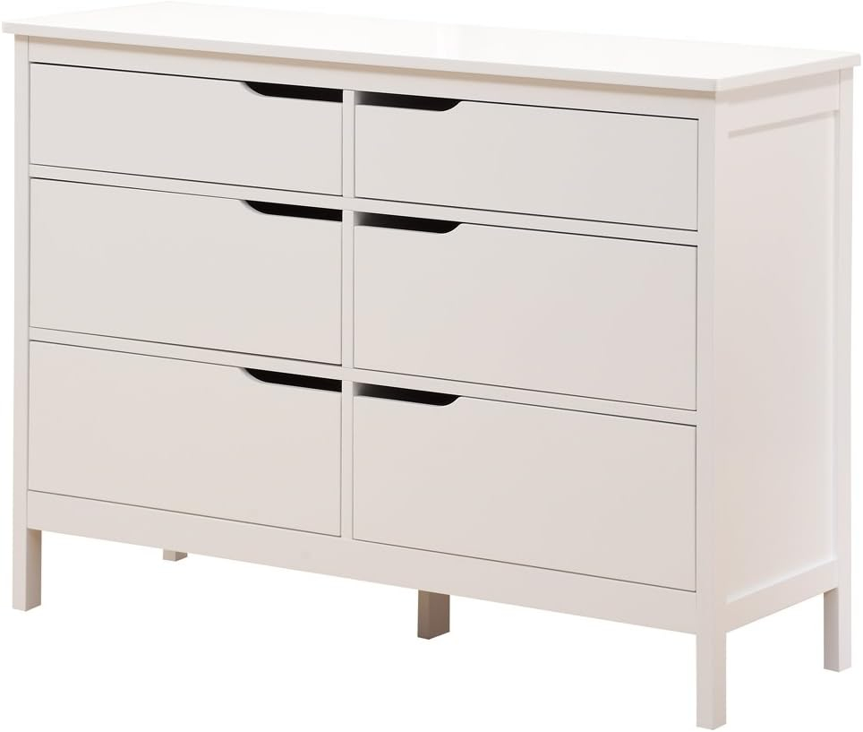 Angel Line Lauren 6 Drawer Double Dresser, White