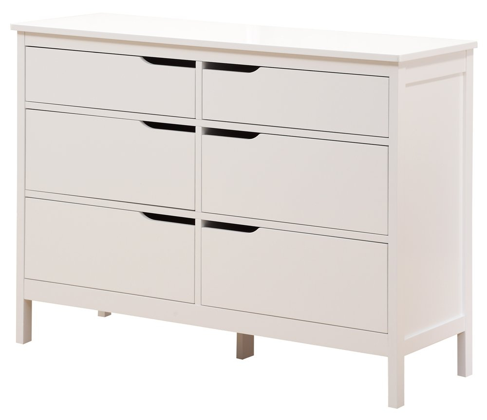 Angel Line Lauren 6 Drawer Double Dresser, White